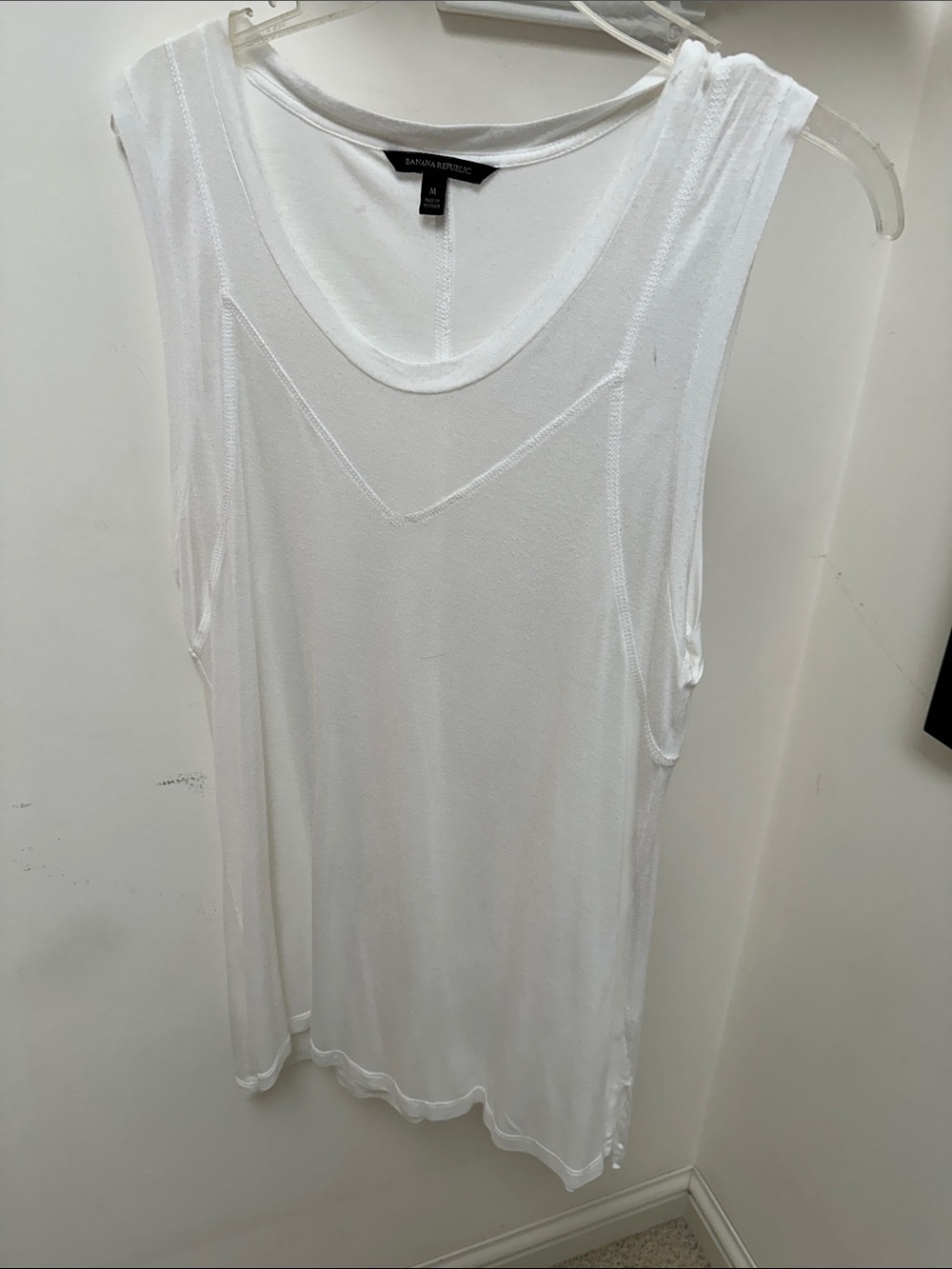 Banana Republic White Sleeveless Tank Top